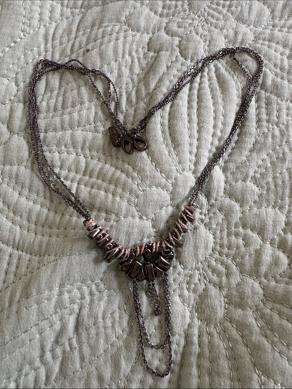 Laundry by Shelli Segal Multi-Strand Gunmetal Beaded Necklace